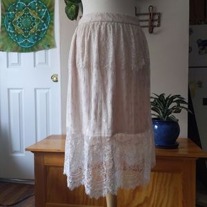 H&M Size 10 Lace Skirt Blush Pink